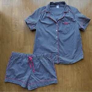 Liz Claiborne Sleepwear Black and White Gingham Pajama Set, Size Medium